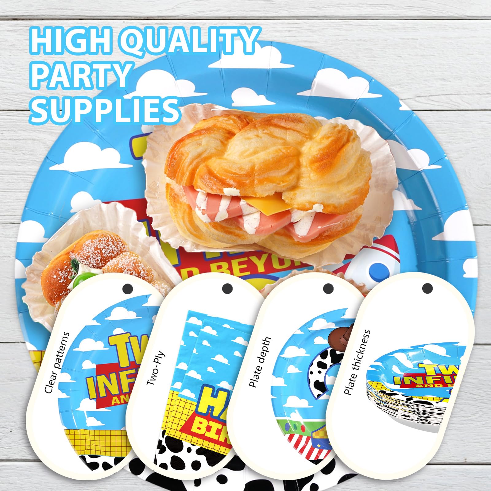 Greencian premium tableware closeup highlights durable paper and bright print.