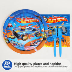 Greencian racing car napkins; soft, absorbent for quick cleanups.