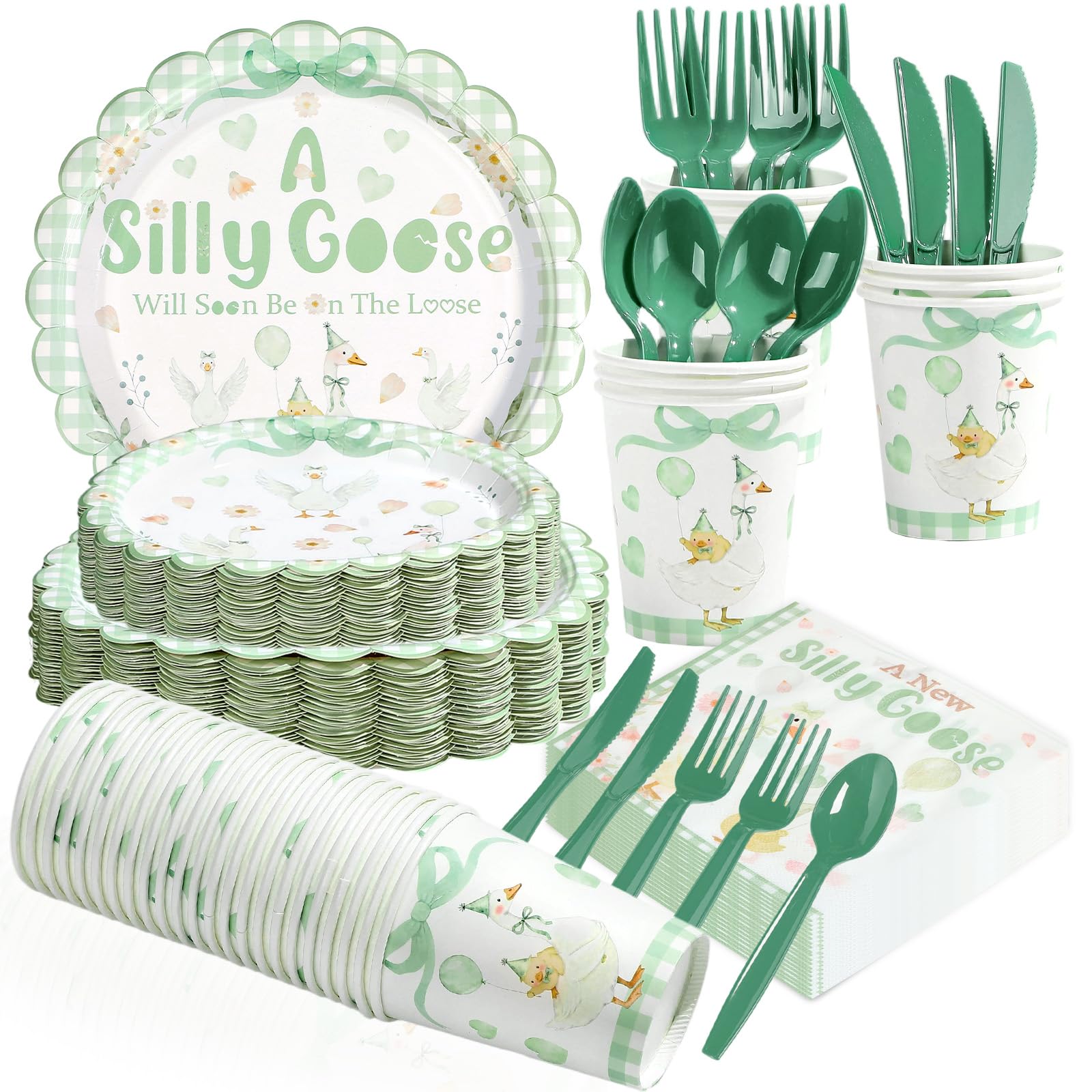 Greencian Silly Goose 9-inch plates for sturdy party dining