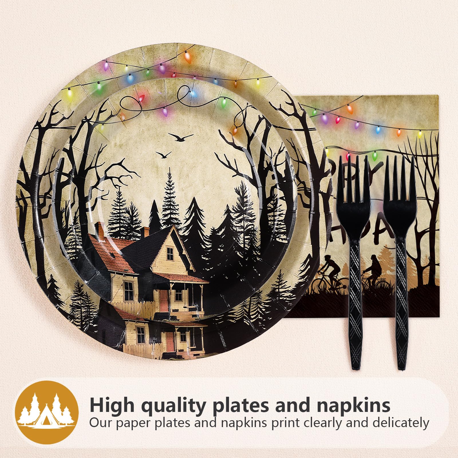 Greencian spooky rustic plates 7in dessert ware ideal for quick serving and stacking.