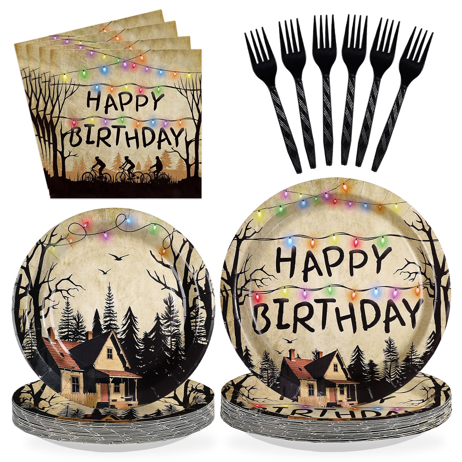 Greencian spooky rustic plates 9in dinner ware provide sturdy serving for Halloween meals.
