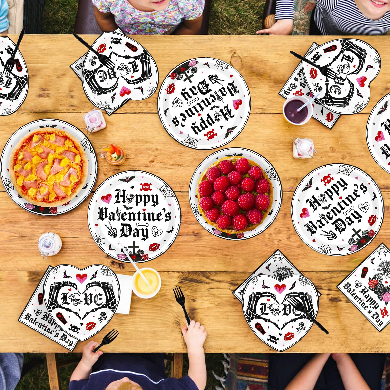 Greencian valentines disposable tableware enables easy cleanup