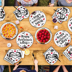 Greencian valentines disposable tableware enables easy cleanup