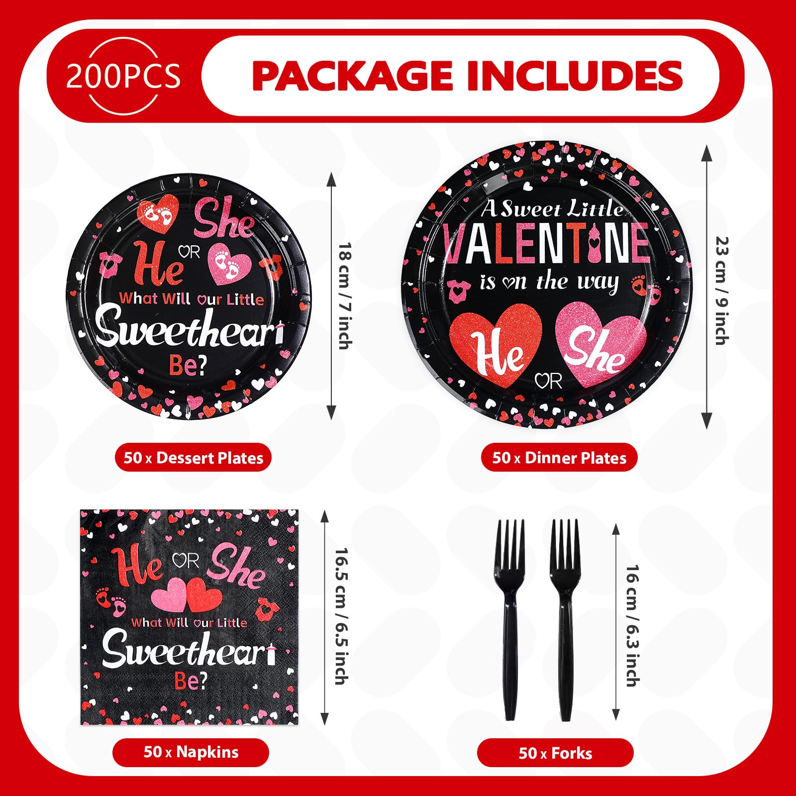 Greencian valentines 7-inch dessert plates perfect for sweets and treats.