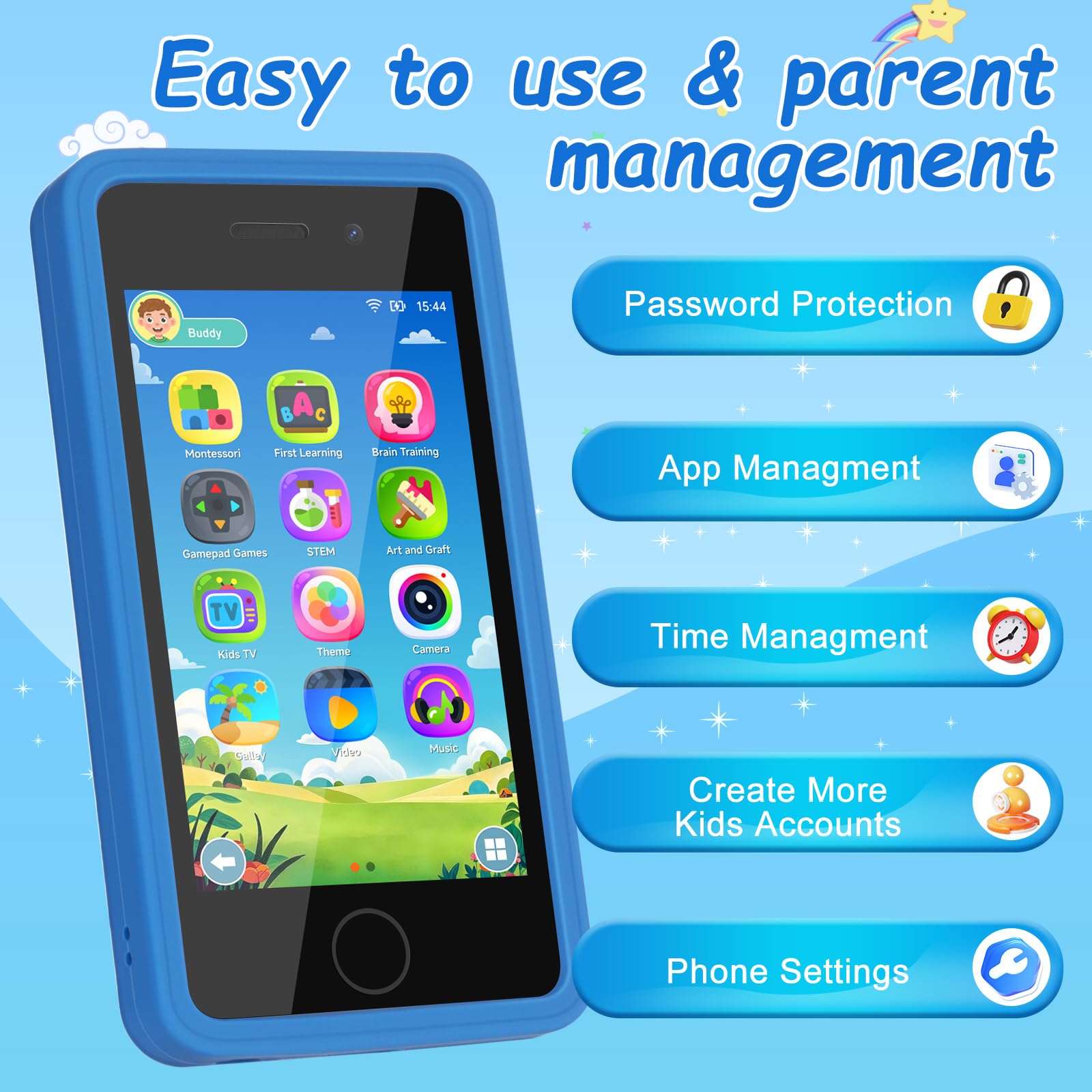 GREENCREEK Kids Phone durable silicone case protects during adventures.