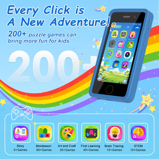 GREENCREEK Kids Phone screen view with bright display for educational games.