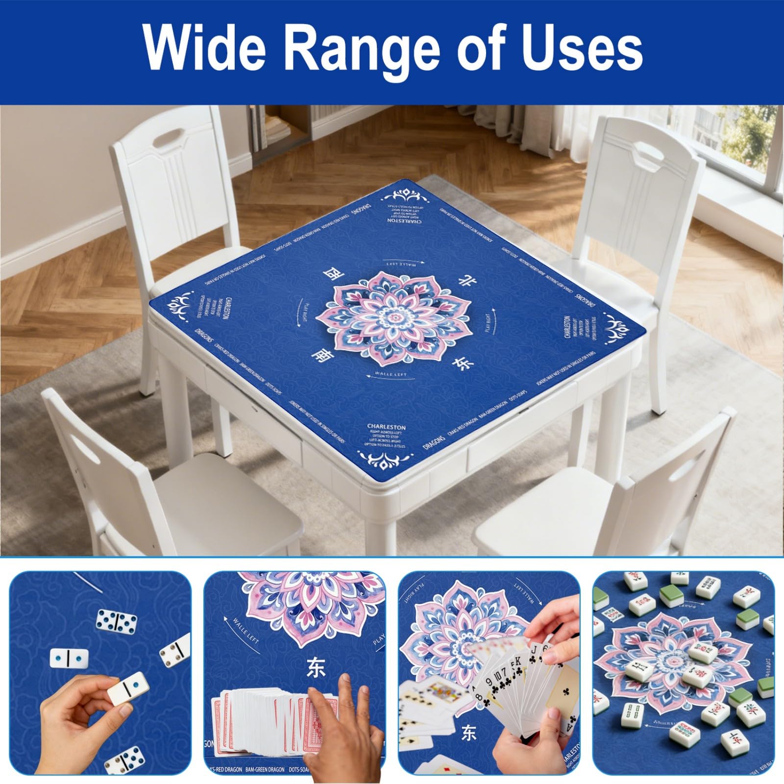 GreenD Mahjong mat with bag and dice, ideal for clubs
