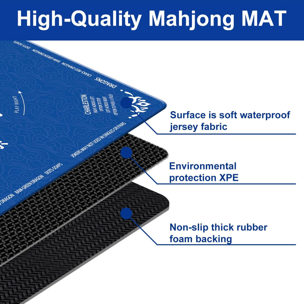 GreenD Mahjong mat foldable with included dice for travel