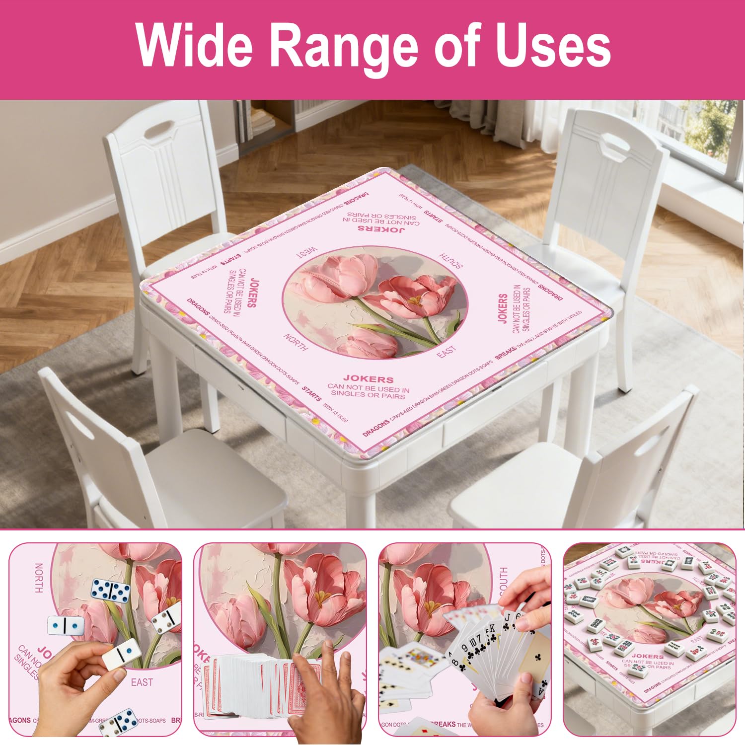 GreenD Mahjong Mat multi-use-surface doubles for poker, board games, and more.