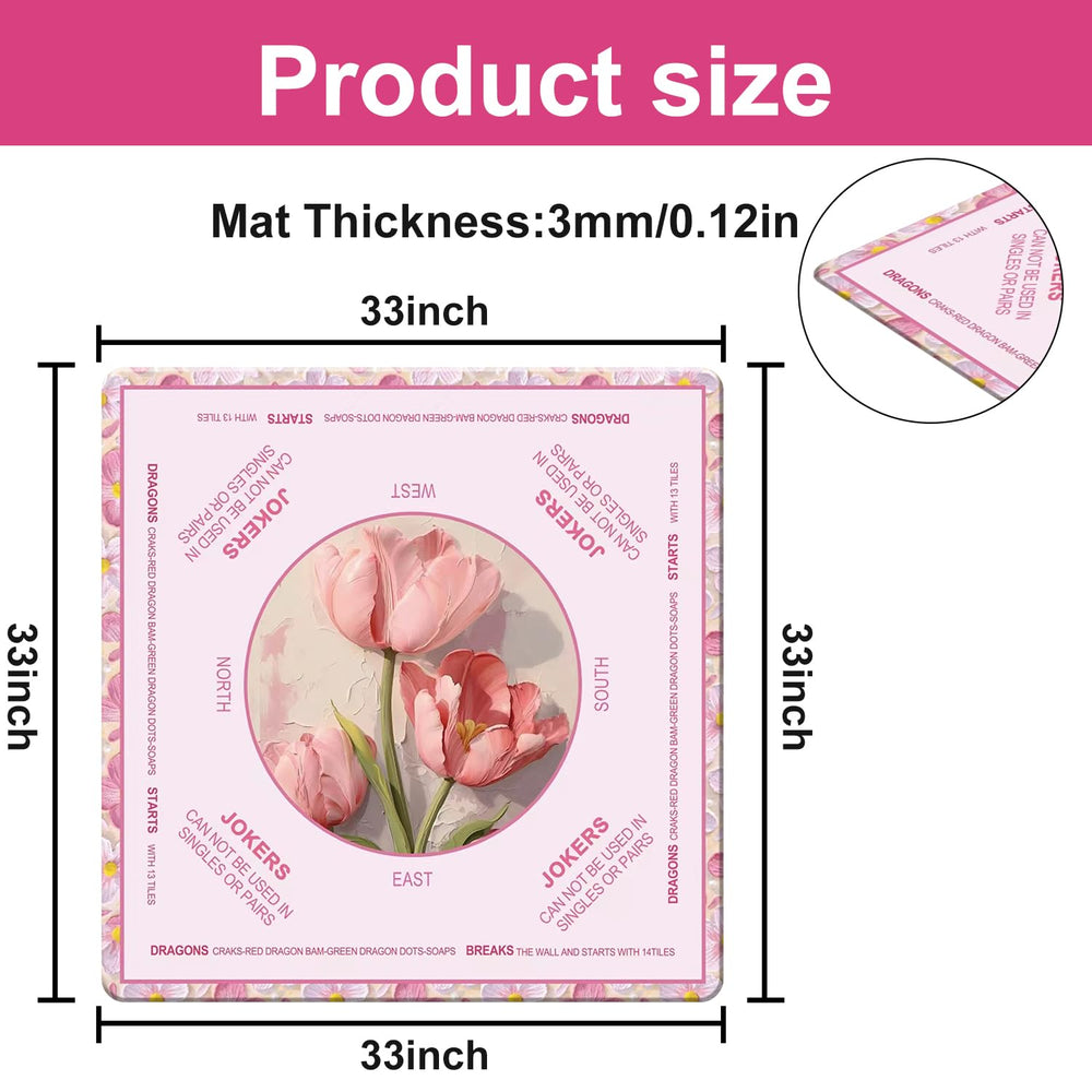 GreenD Mahjong Mat non-slip-base provides secure grip during tile action.