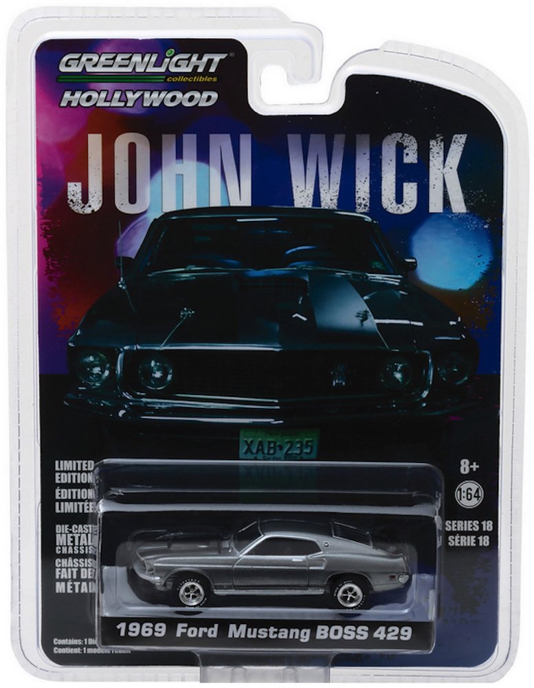 Greenlight Mustang Boss 429 front detail, adds authentic look to dioramas and shelves.