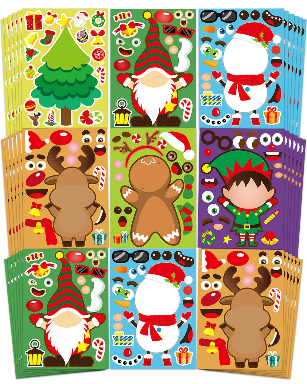 Greingways 42-sheets Christmas stickers with gnomes for kid-friendly crafts