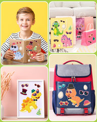 Greingways dinosaur face sticker showing customizable expressions for kids.