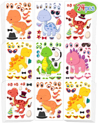 Greingways dinosaur sticker sheet body view for easy character design at home.