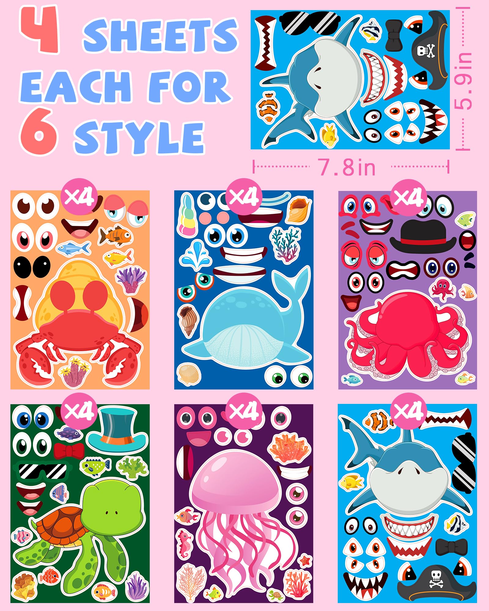 Greingways large sticker sheet 7.8 by 5.9 inches; easy for little hands.
