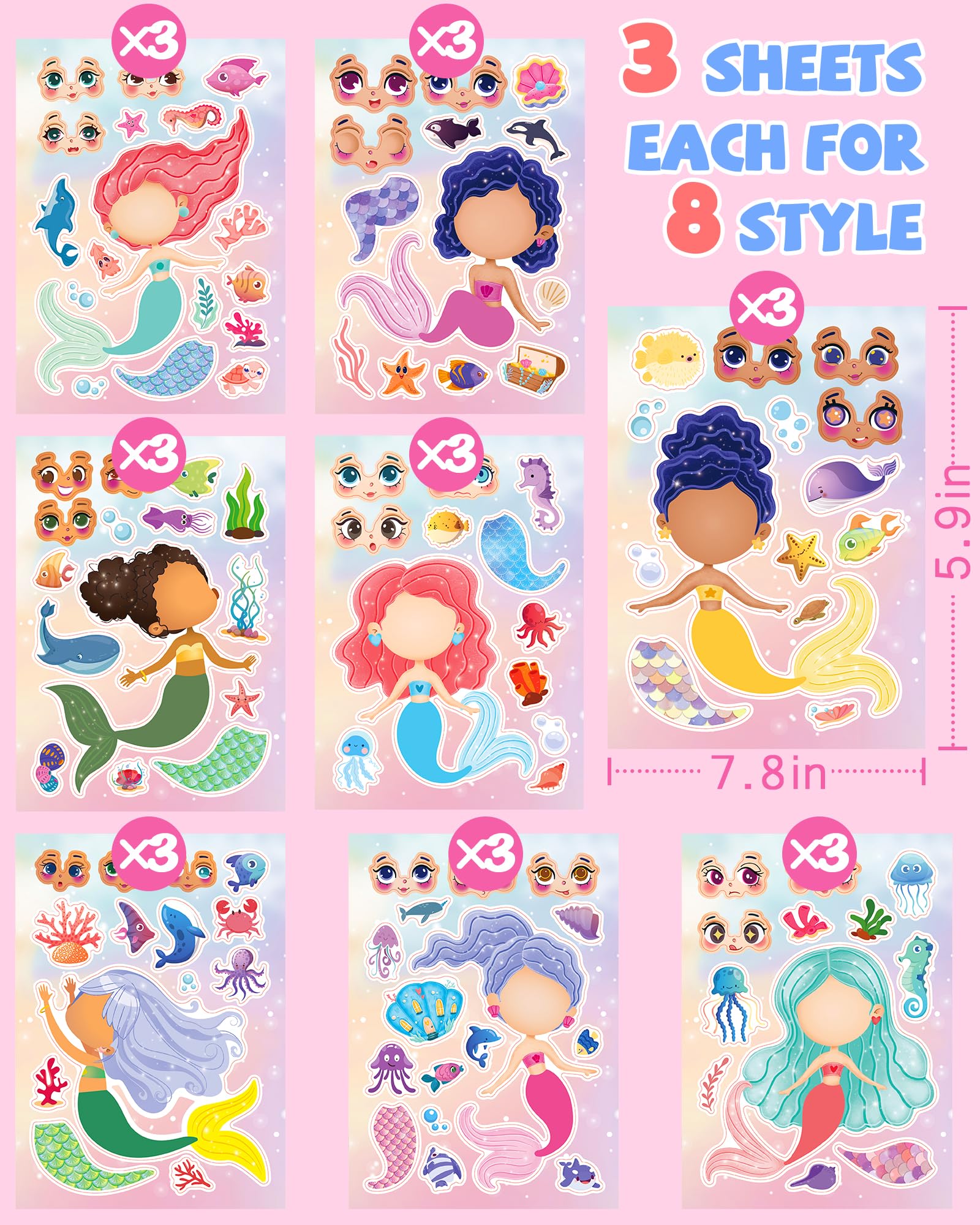Greingways mermaid stickers peel cleanly with no residue.
