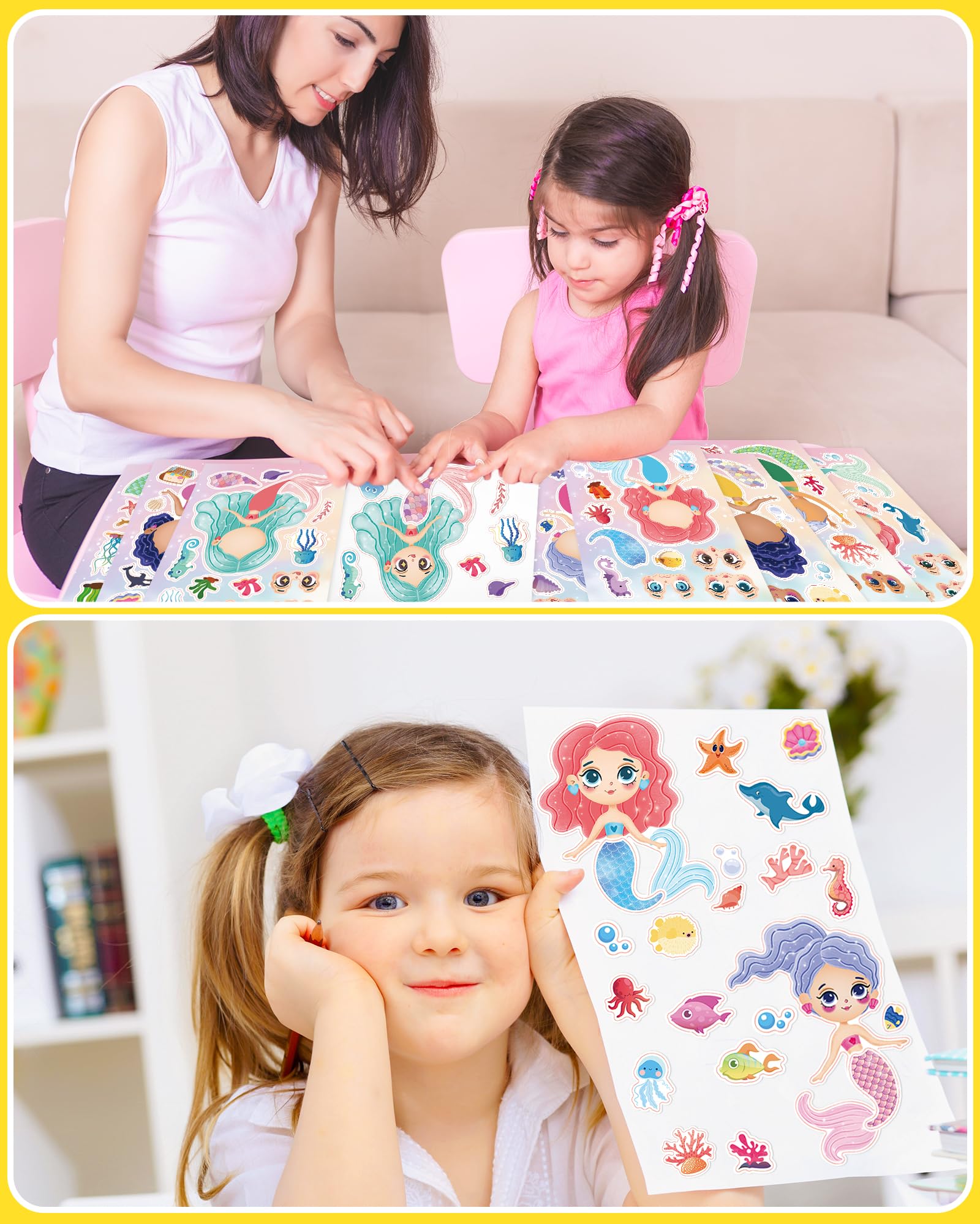 Greingways mermaid sticker sheets in large size for easy handling.