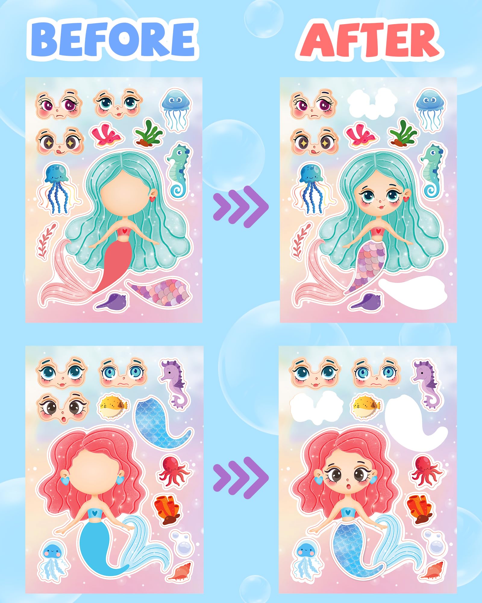Greingways mermaid stickers offer non-toxic, waterproof decorating.
