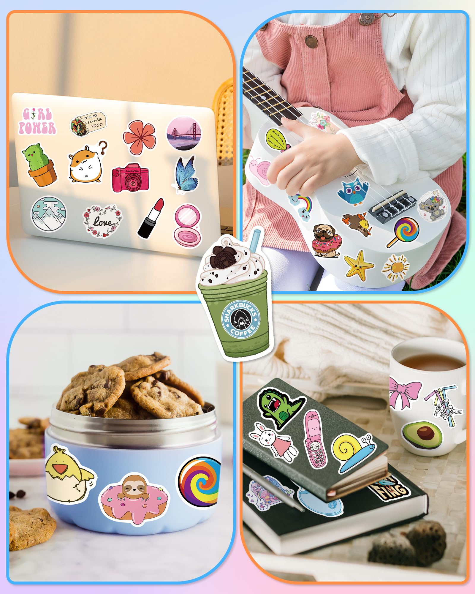 Greingways laptop stickers decorate devices with stylish, vibrant patterns.