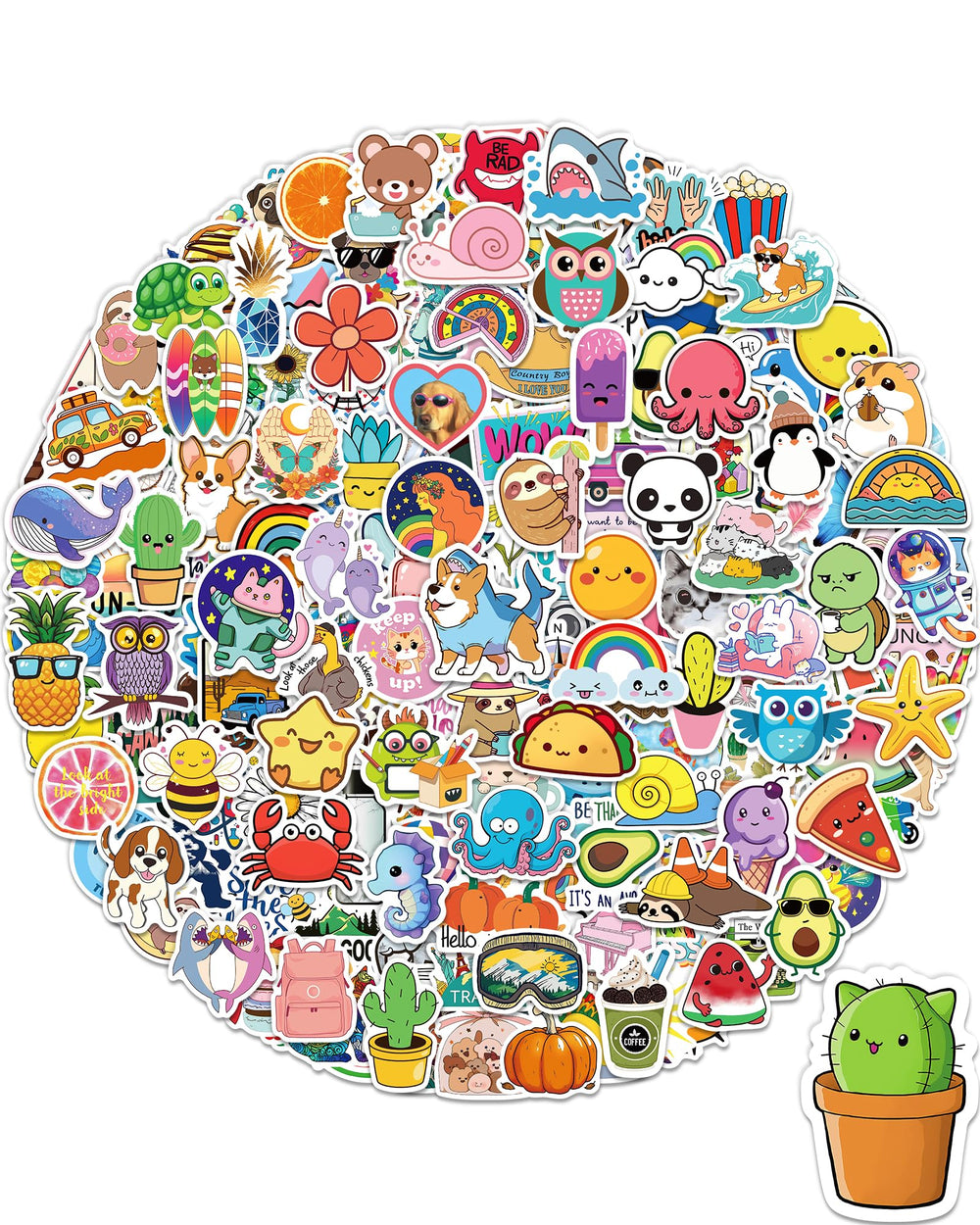Greingways 400-piece sticker pack with vibrant vinyl designs for personalizing items.
