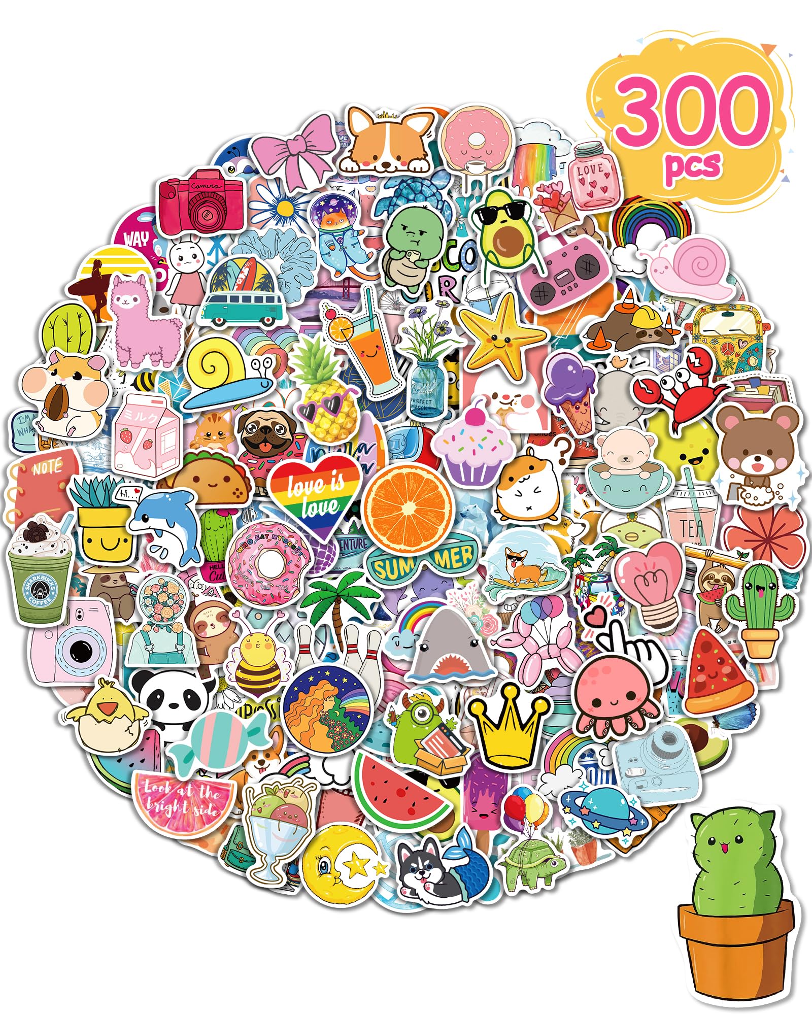 Greingways water bottle stickers showcase 300 unique designs for personalization.