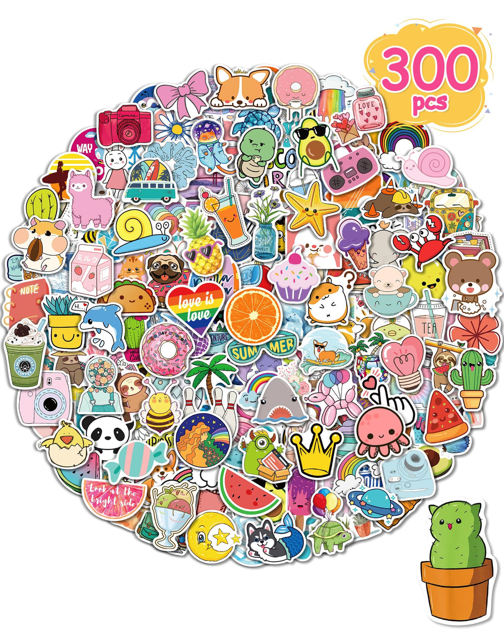 Greingways water bottle stickers showcase 300 unique designs for personalization.