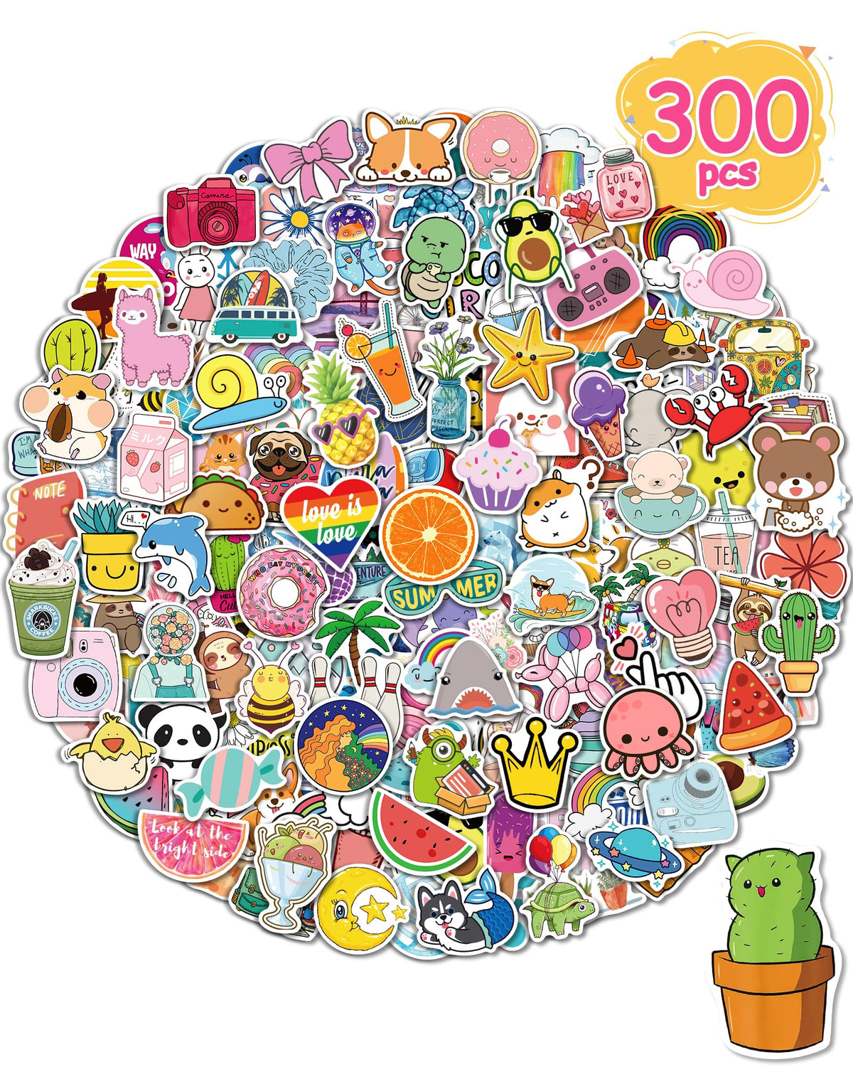 Greingways water bottle stickers showcase 300 unique designs for personalization.