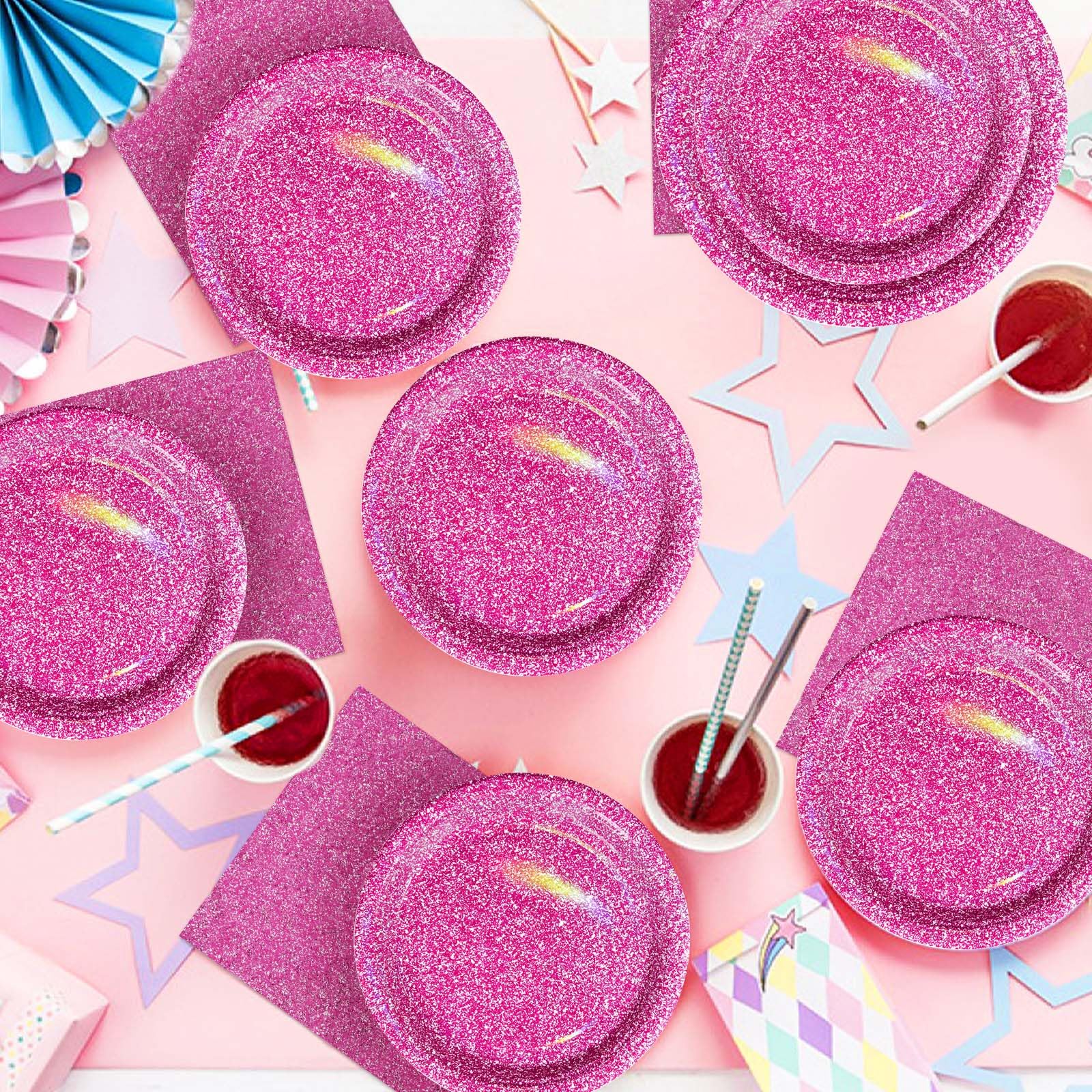 Grencian 24-piece tableware set unifies a bold pink theme