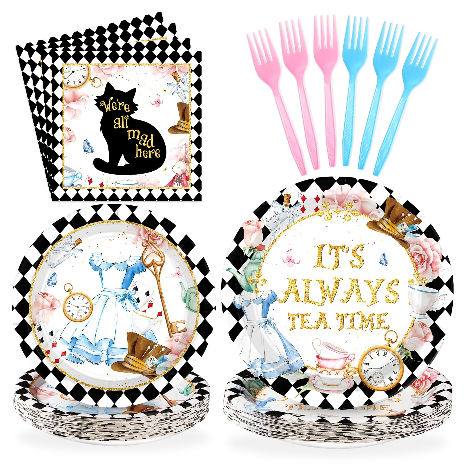 Grencian Alice in Onderland dinner plates for kid-friendly servings