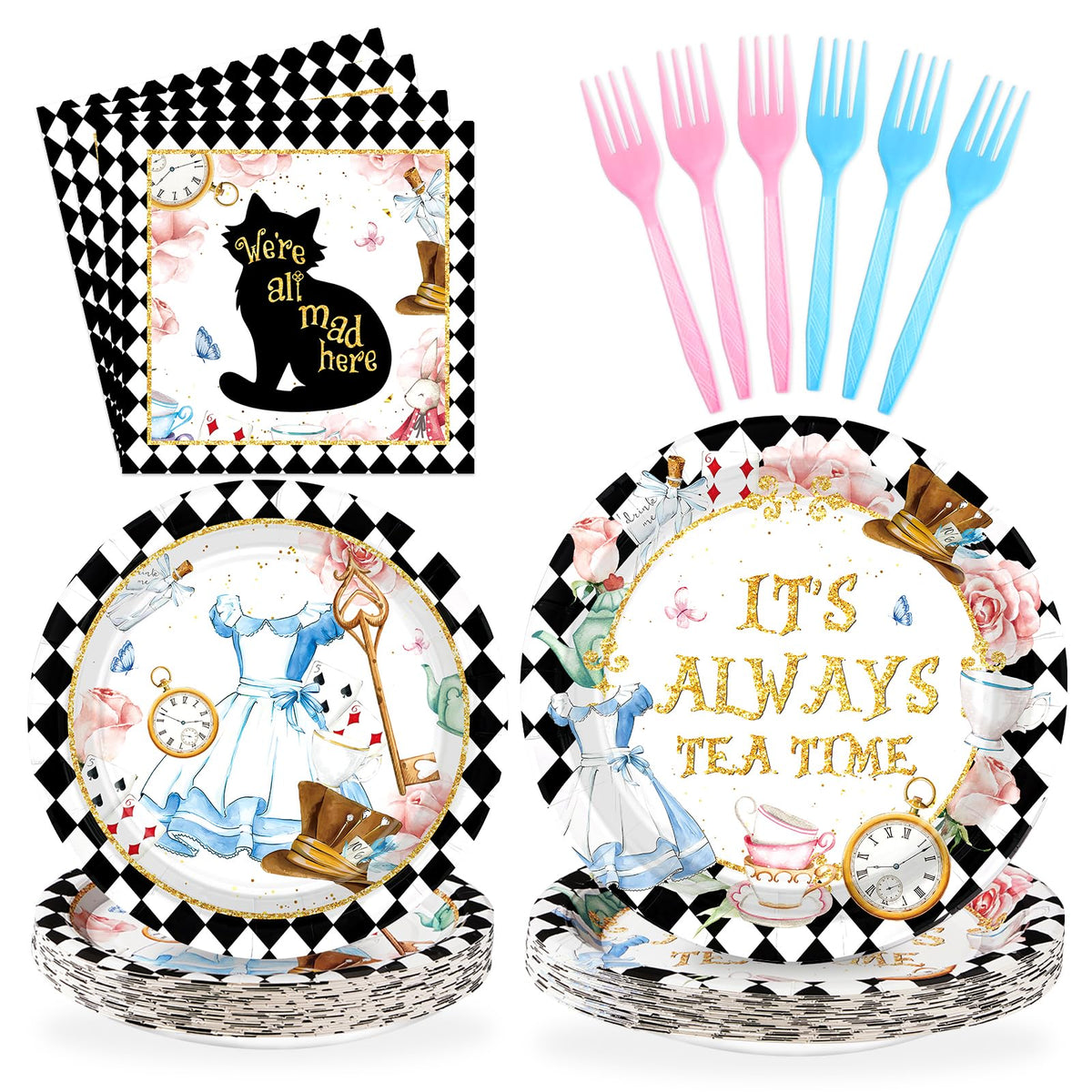 Grencian Alice in Onderland dinner plates for kid-friendly servings