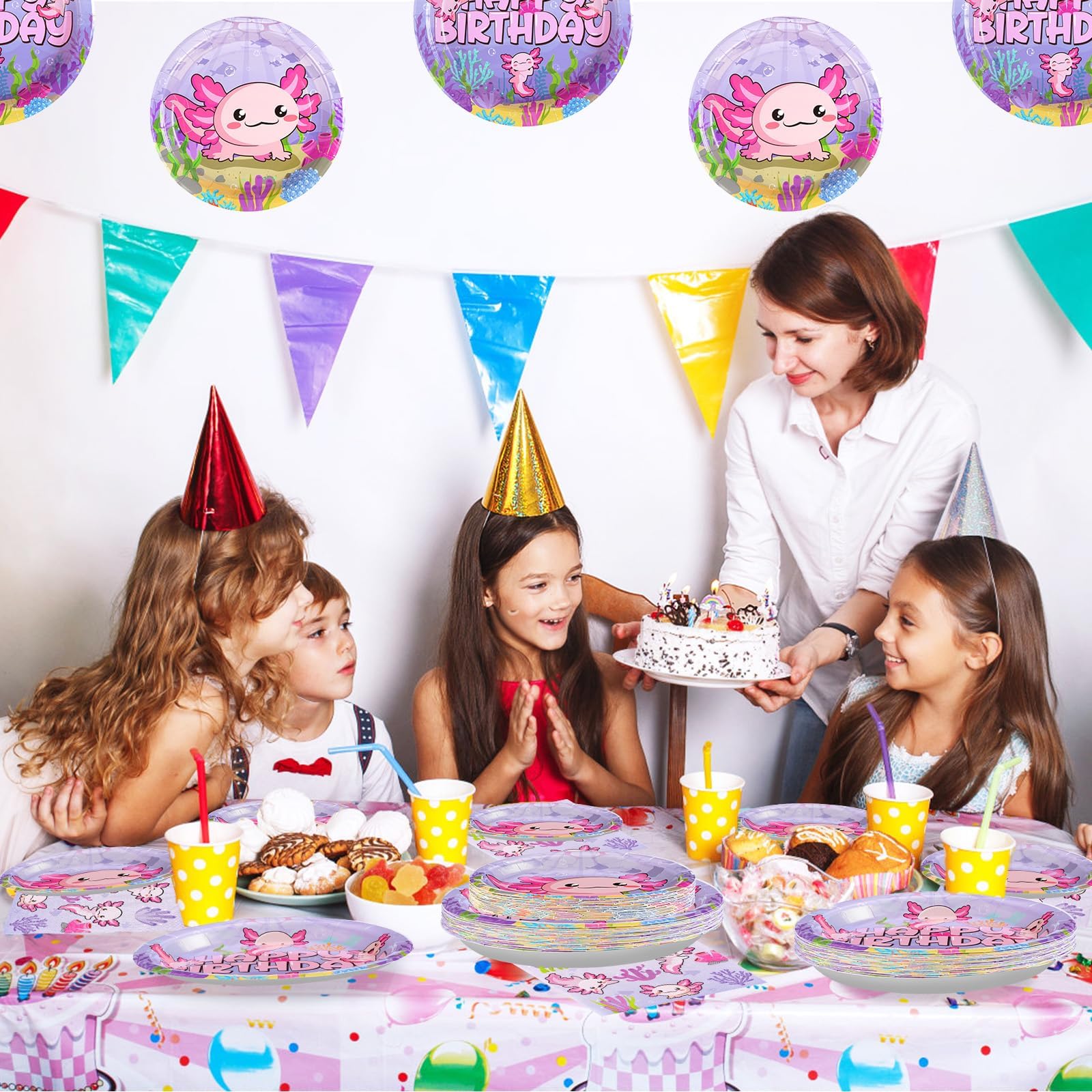 Grencian axolotl party decor bundle for themed celebrations