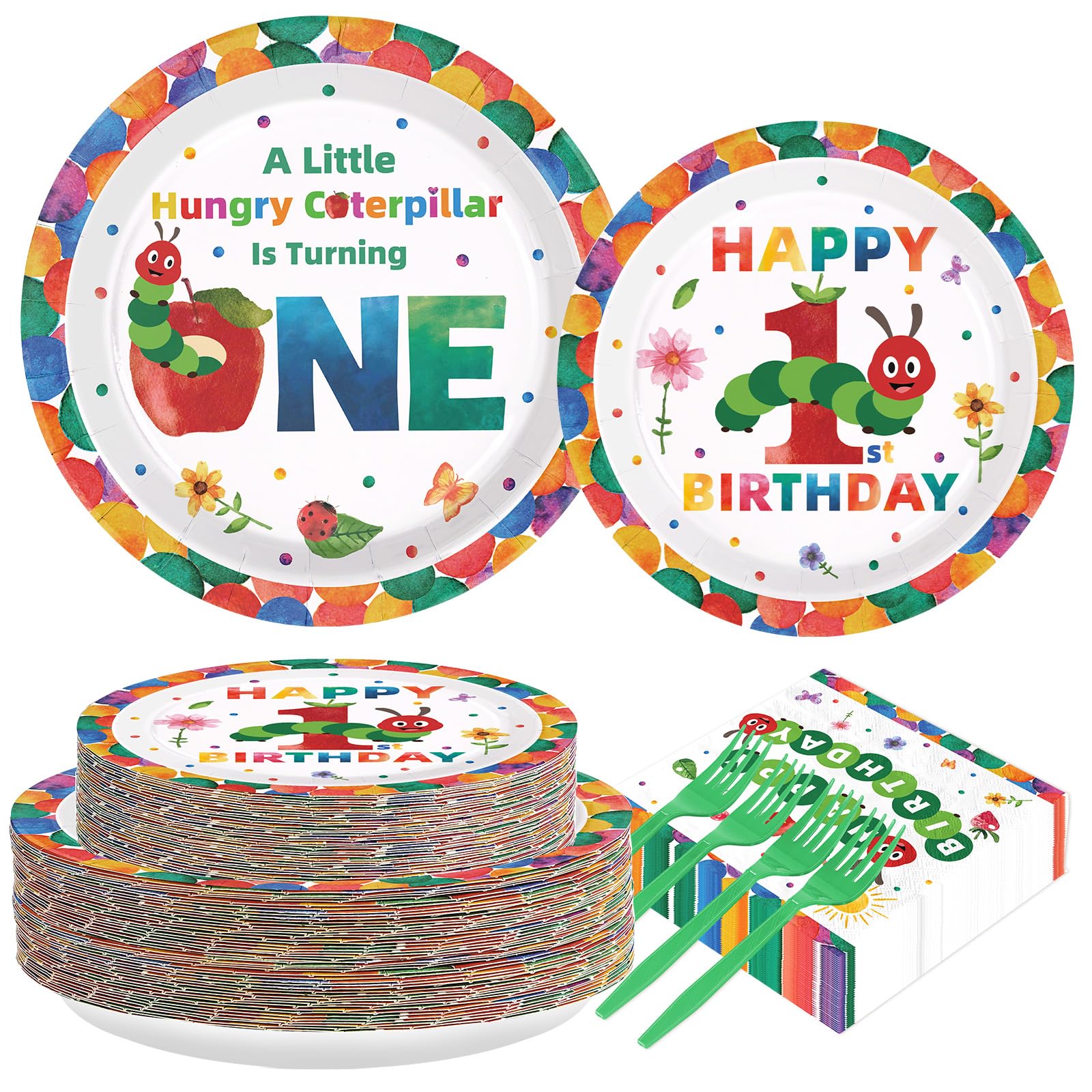 Grencian caterpillar green 6.5-inch napkins help catch crumbs