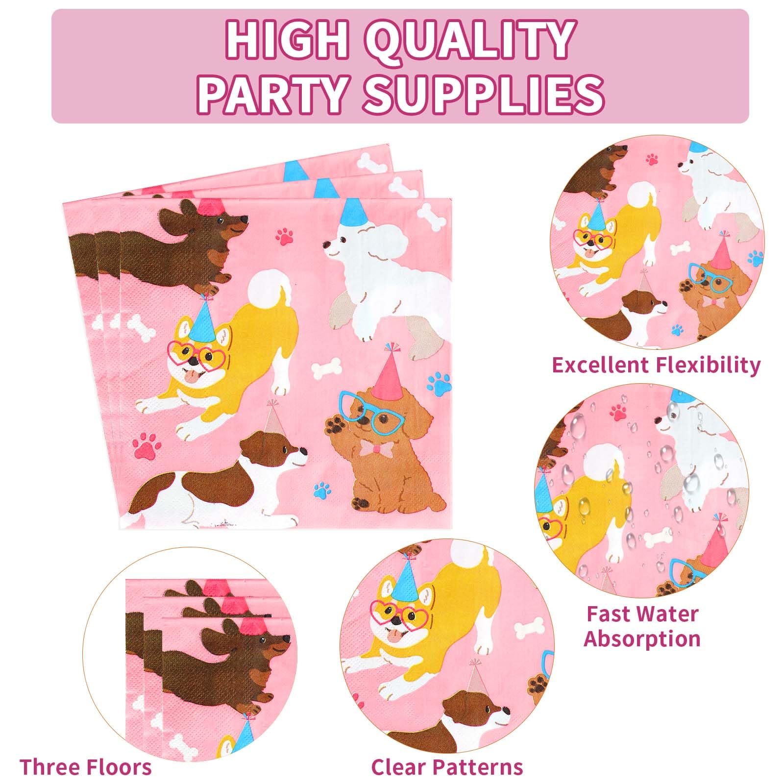 Grencian pink dog forks, durable plastic for easy serving