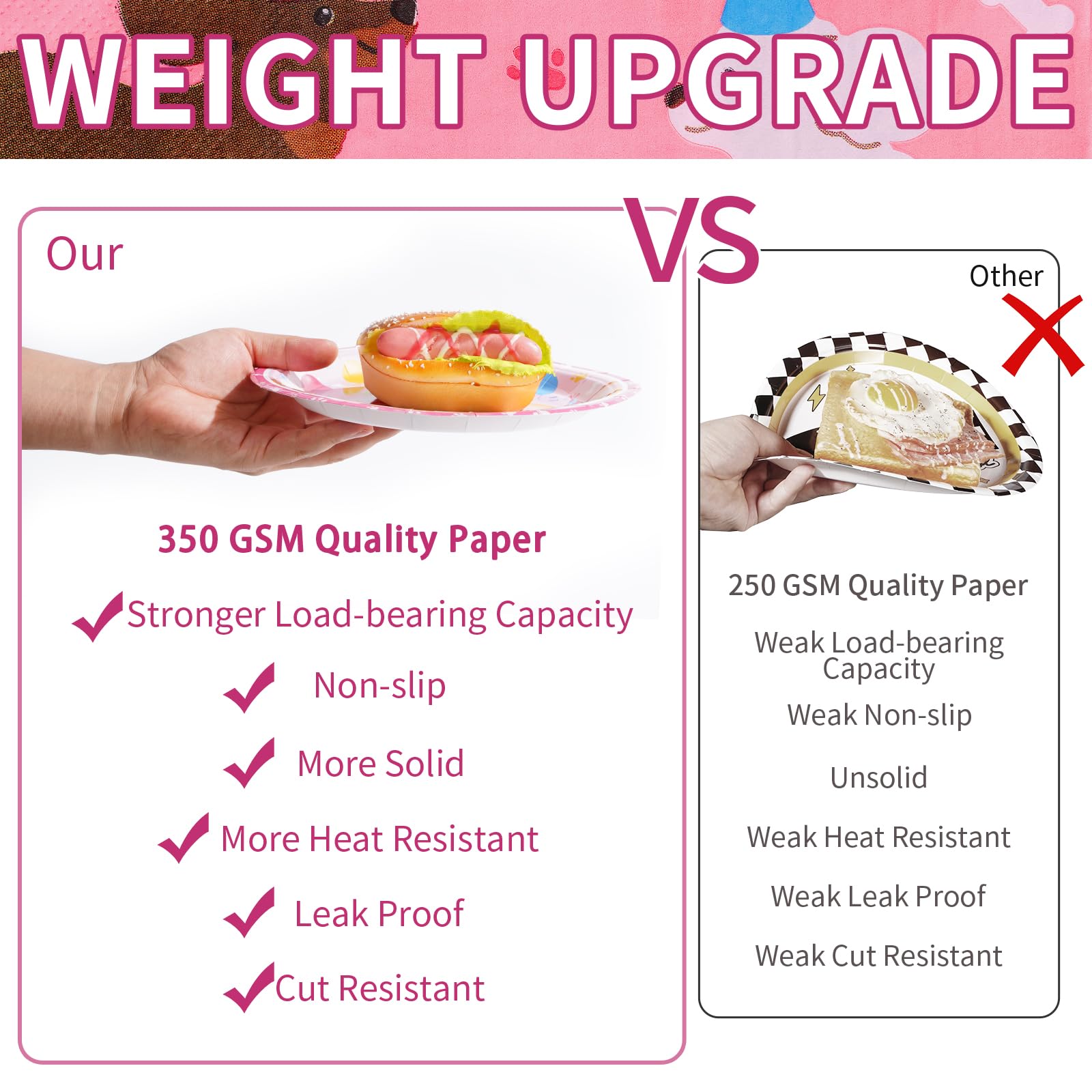 Grencian pink dog napkins, 3-ply and absorbent for quick cleanup