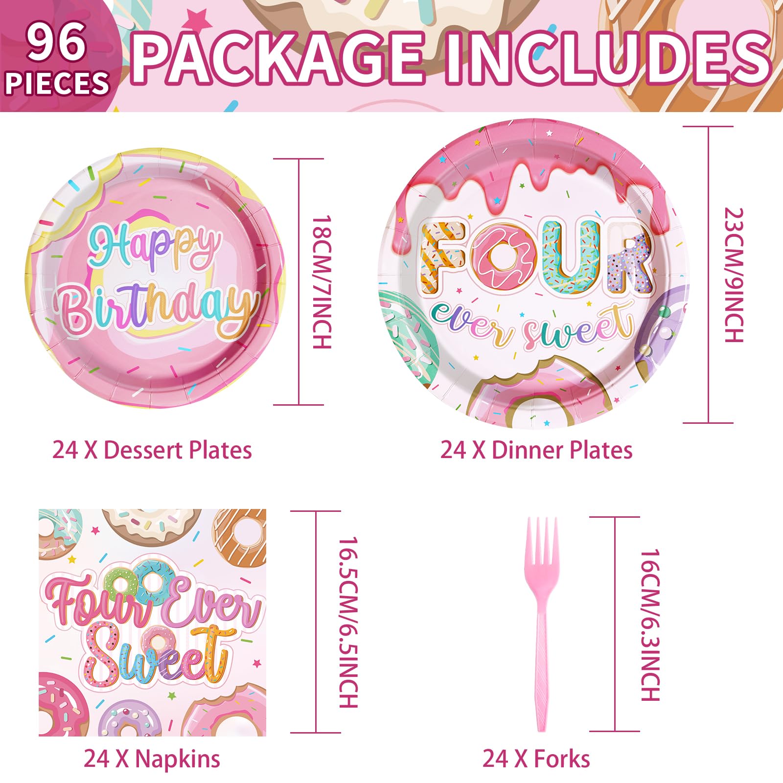 Grencian Four Ever Sweet donut dessert plates provide sturdy servings.