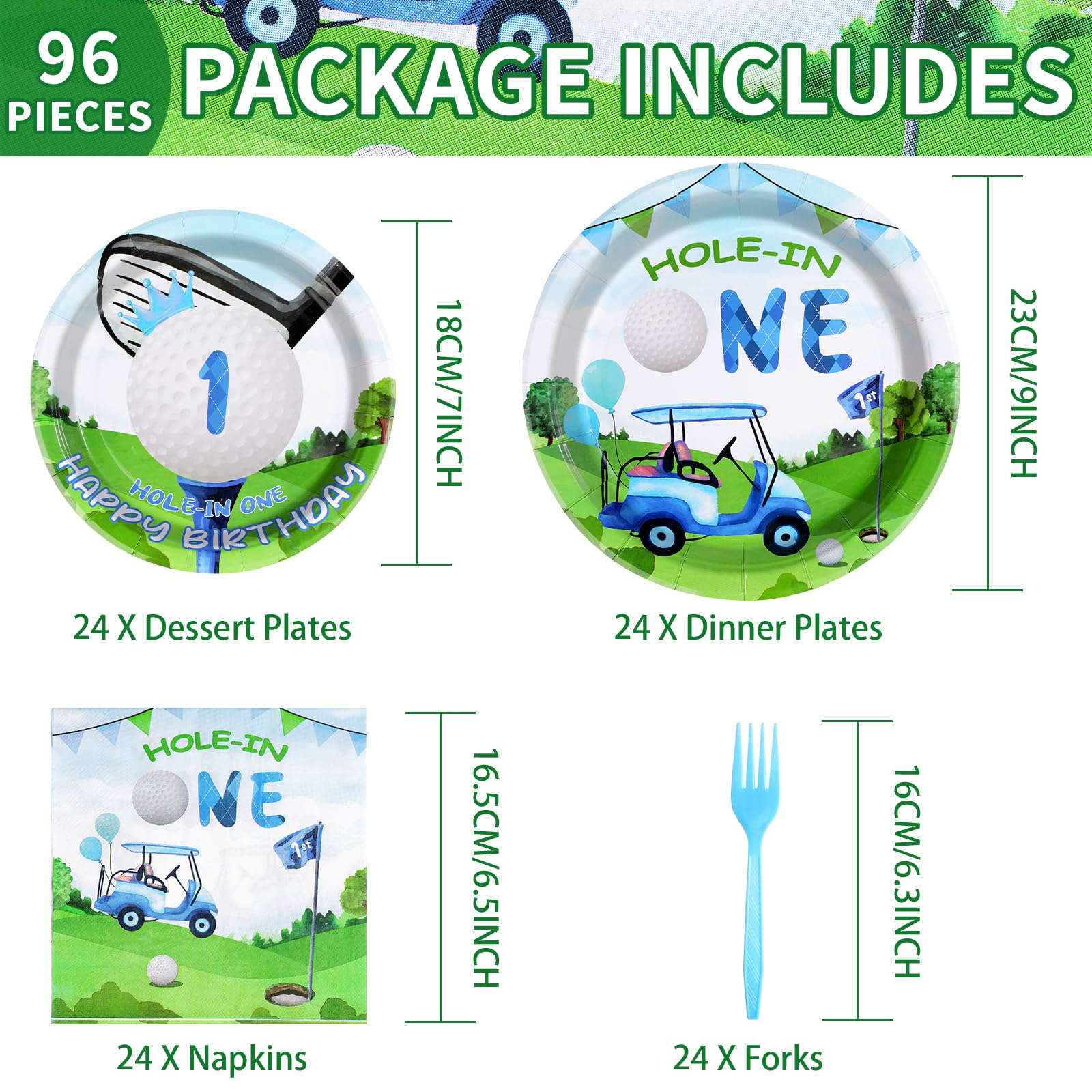 Grencian golf plates 7 inch perfect for desserts and snacks.