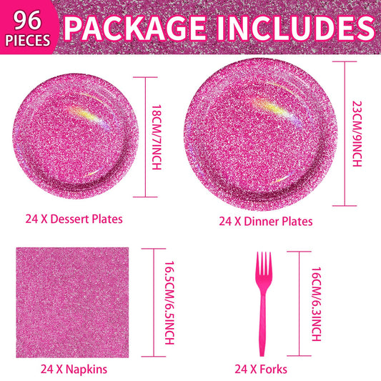 Grencian hot pink dessert plates add playful color to treats