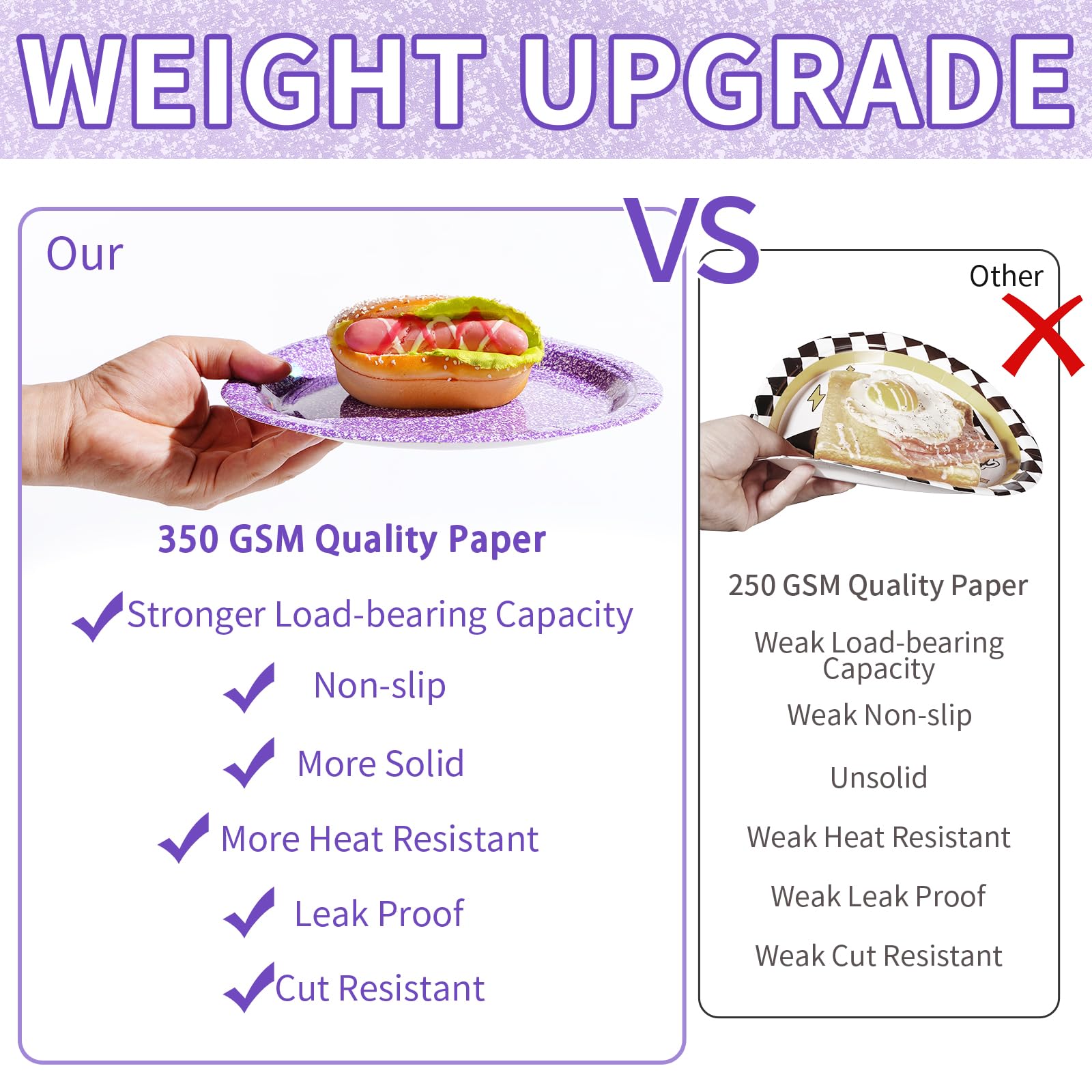 Grencian purple napkins offer soft texture and quick cleanup