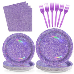 Grencian purple 9-inch plates display vibrant color for a lively party