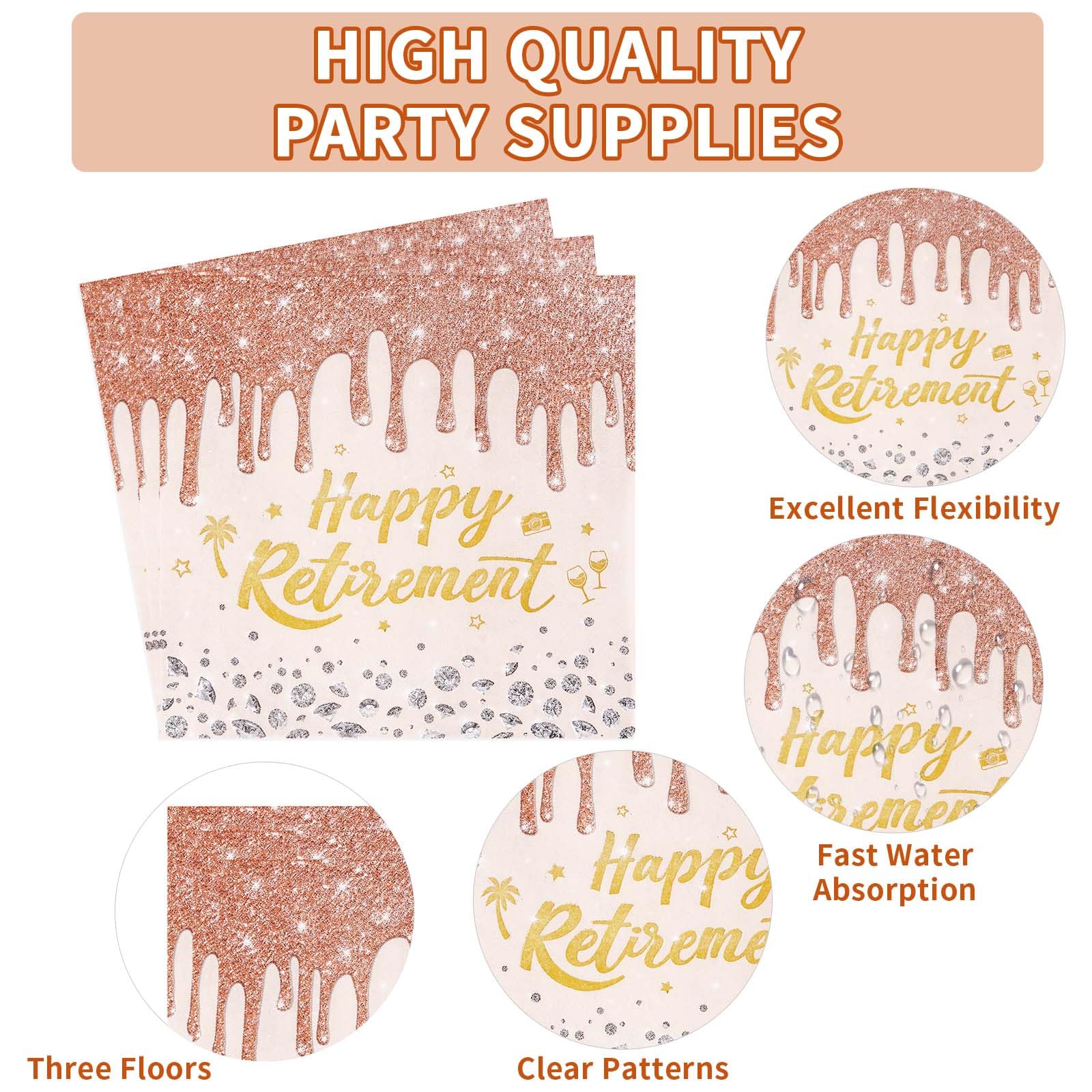 Grencian rose gold retirement forks sturdy plastic for easy serving