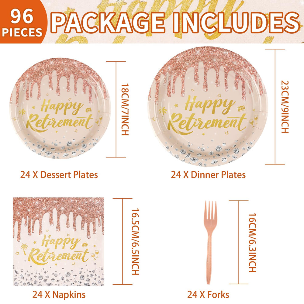 Grencian rose gold retirement plates 7 inch ideal for desserts and toasts