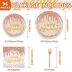 Grencian rose gold retirement plates 7 inch ideal for desserts and toasts