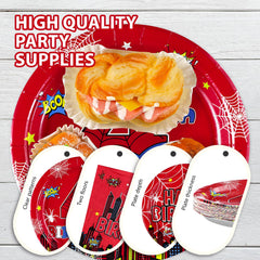 Grencian Spider hero-city design adds bold color to the table setting.