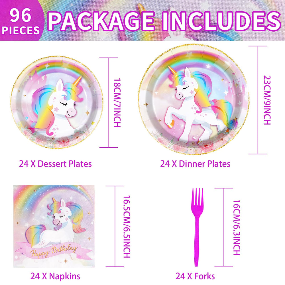 Grencian unicorn dessert plates 7in for easy party snack portions.