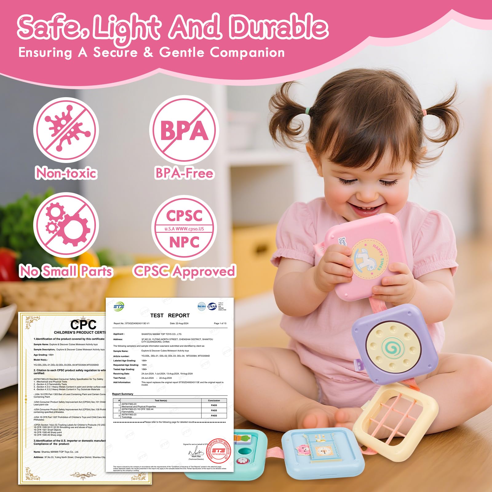GRESEESM spinning activity panel engages sensory curiosity and fine motor practice