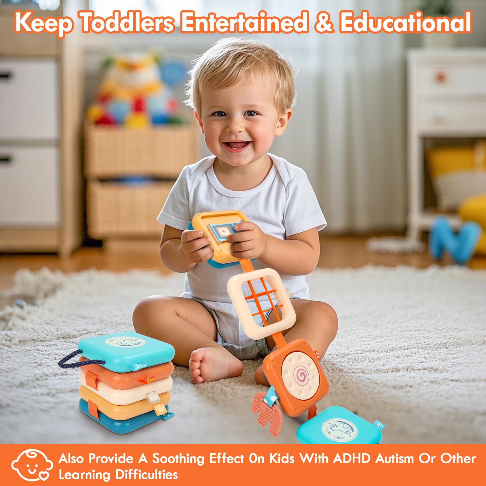 GRESEESM Busy Board carrot puzzle promotes problem-solving while keeping little hands engaged.