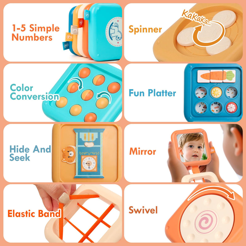 GRESEESM Busy Board elastic braided rope introduces tactile textures for sensory play.