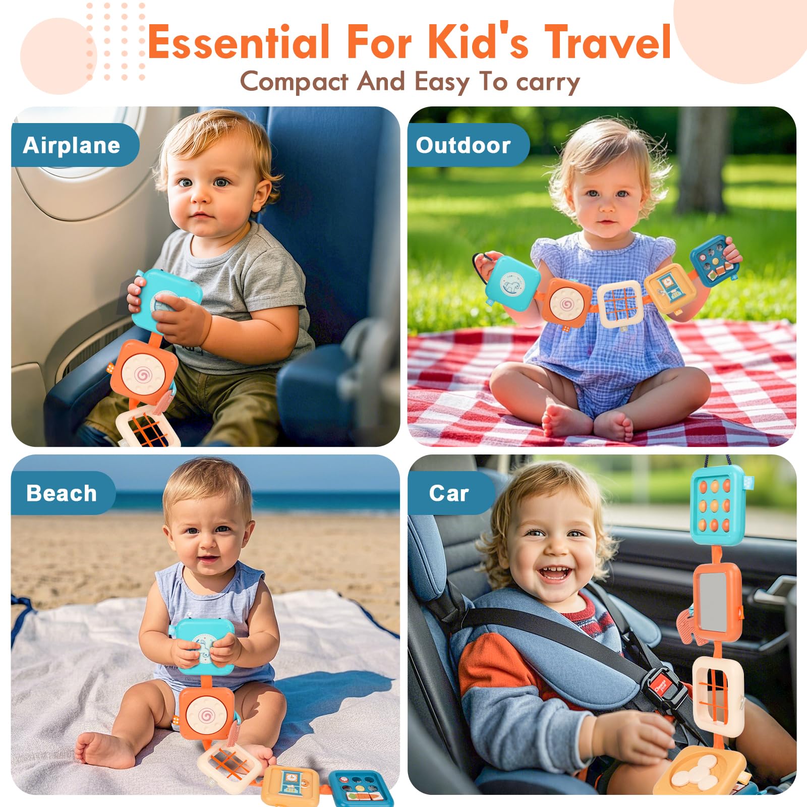GRESEESM Busy Board elephant teething toy adds safe comfort for teething moments.