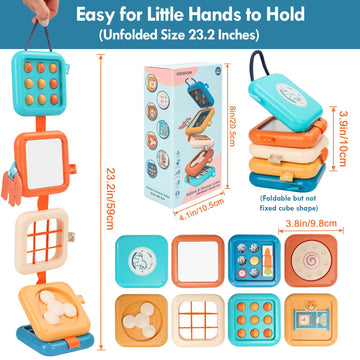 GRESEESM Busy Board spinning activity encourages exploration and hand-eye coordination.