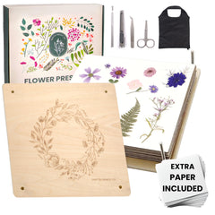 Greta Grace Co flower press kit with wooden boards for durable pressing